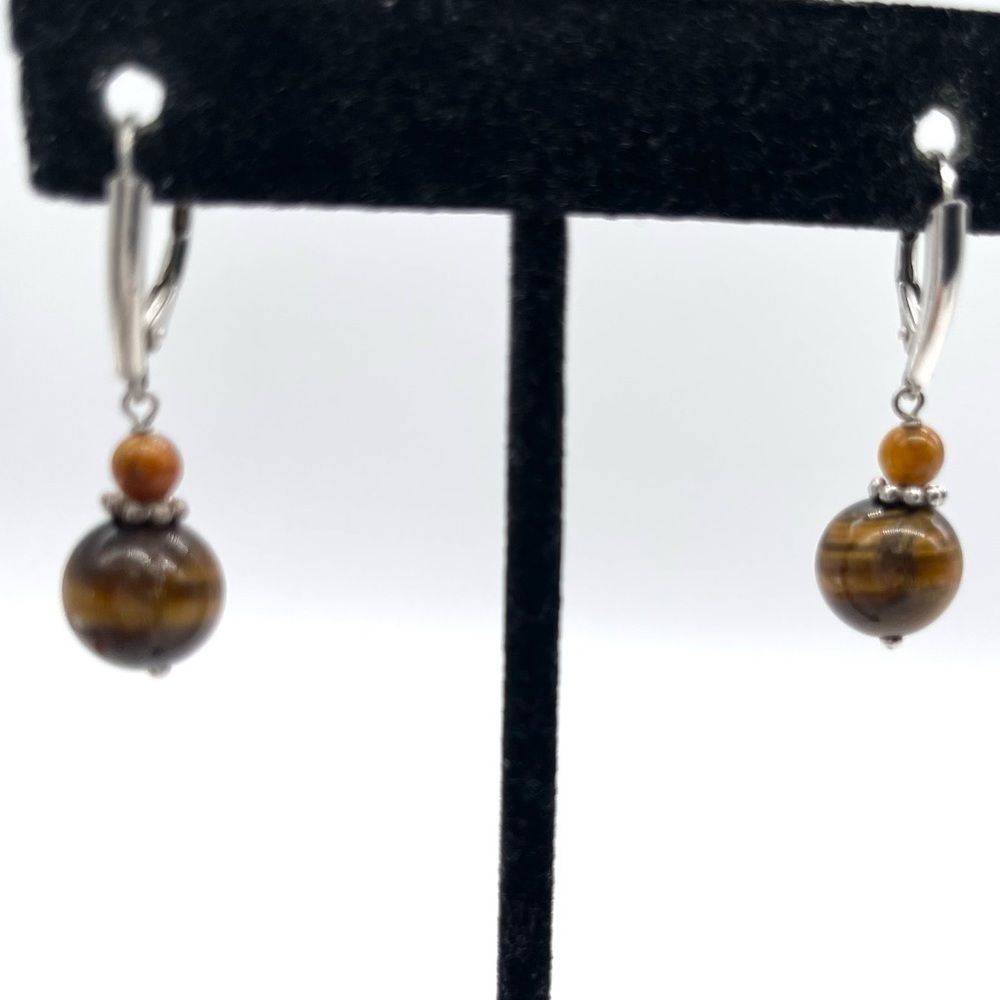 Tigers Eye Dangle Earrings